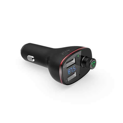 ROCK B300 3.4A bluetooth 4.2 Handsfree Calling FM Transmitter Digital Monitor Dual USB Car Charger on Sale