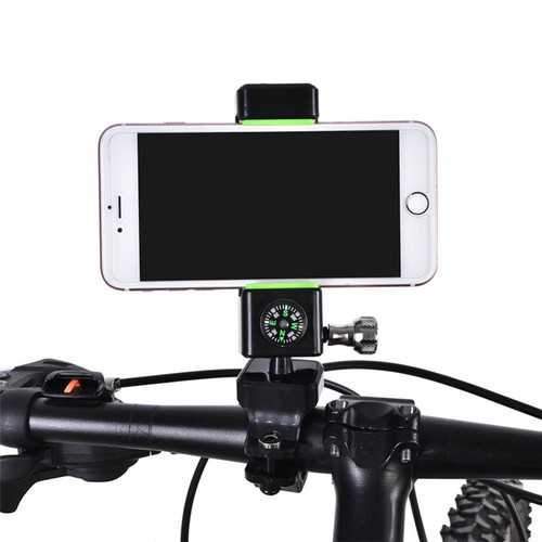 Universal Anti-slip LED Light Compass Bicycle Bike Handlebar Phone Holder Stand for iPhone Xiaomi For Sale