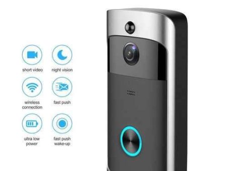 Silver Black Mini Smart Video  WiFi DoorBell on Sale