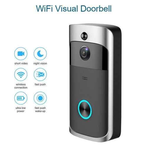 Silver Black Mini Smart Video  WiFi DoorBell on Sale