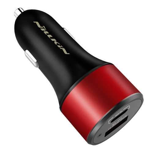 NILLKIN DUOS Fast Car Charger Quick Charge 3.0 45W PD Dual USB Car Charger for Samsung S9 Xiaomi Online now