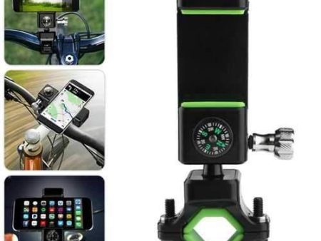 Universal Anti-slip LED Light Compass Bicycle Bike Handlebar Phone Holder Stand for iPhone Xiaomi For Sale