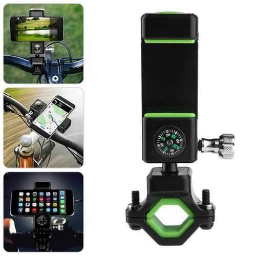 Universal Anti-slip LED Light Compass Bicycle Bike Handlebar Phone Holder Stand for iPhone Xiaomi For Sale