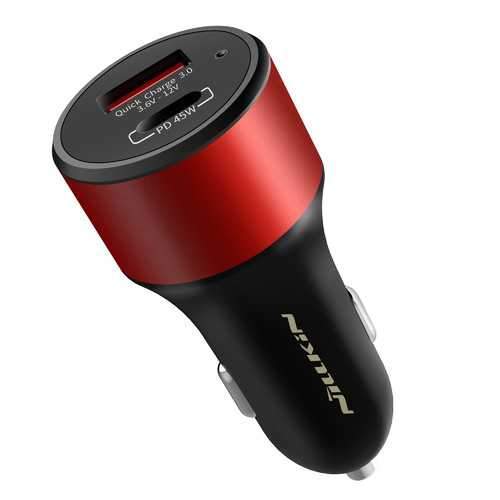 NILLKIN DUOS Fast Car Charger Quick Charge 3.0 45W PD Dual USB Car Charger for Samsung S9 Xiaomi Online now