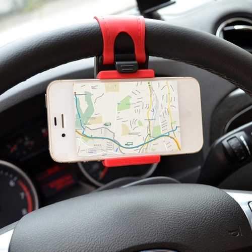 Universal Mobile Phone Stand Holder Mount Clip Buckle Socket on Car Steel Ring Wheel for iPhone 6 Plus Online Hot Sale