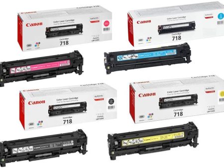 Canon 718 Laser Ink Toner 4 Color Set BK C M Y Online