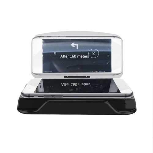 Universal Qi Wireless Charge HD Navigation Head Up Display Car Mount Dashboard Holder for Cell Phone on Sale