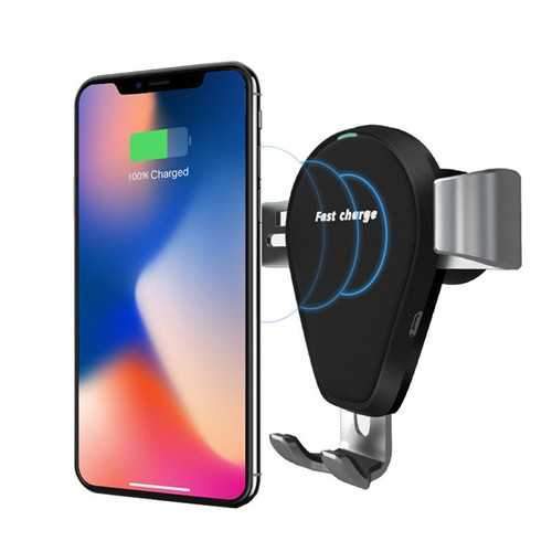 Bakeey 10W Fast Qi Wireless Charging Gravity Auto Lock Car Phone Holder Stand for iPhone 8 X Sale