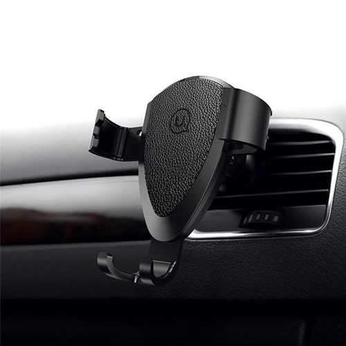 USAMS Aroma Gravity Auto Lock PU Leather Car Mount Air Vent Holder Stand for iPhone Mobile Phone Hot on Sale