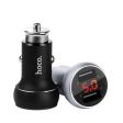 HOCO 3.1A Dual USB Ports Digital Display Fast Car Charger For Mobile Phone Camera Tablet Laptop on Sale