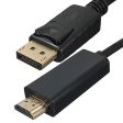 1.8m HD 1080P Display Port DP Male to HDMI Male AV Cable Adaptor for PC Laptop Sale