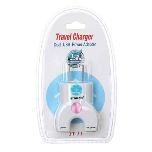 EU Plug Dual USB Power Adapter Travel Charger For Mobile Phones For Cheap