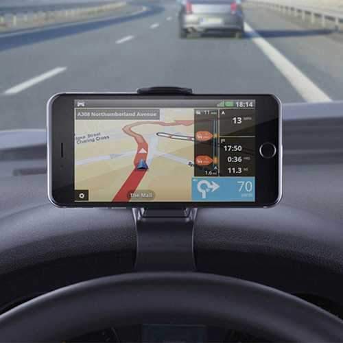 Universal Adjustable Clip Car Dashboard Holder Mount for iPhone Xiaomi Mobile Phone Under 6.5 Inches on Sale