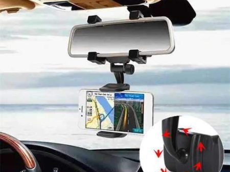 Bakeey ALT-5 360 Rotation Rear View Mirror Mount Phone Holder for Phone 3.5-5.5 inches For Cheap