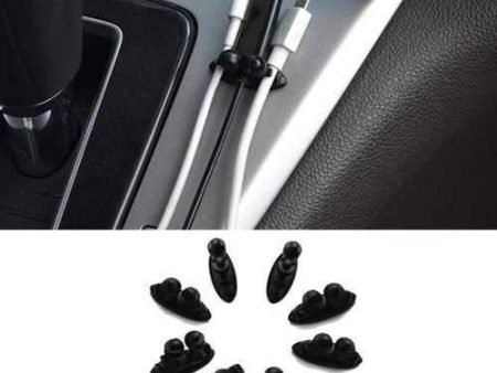 8 PCS Car Fixing Cable Management Sticker Adhesive Desktop USB Cable Clip Organizer Earphone Holder Online