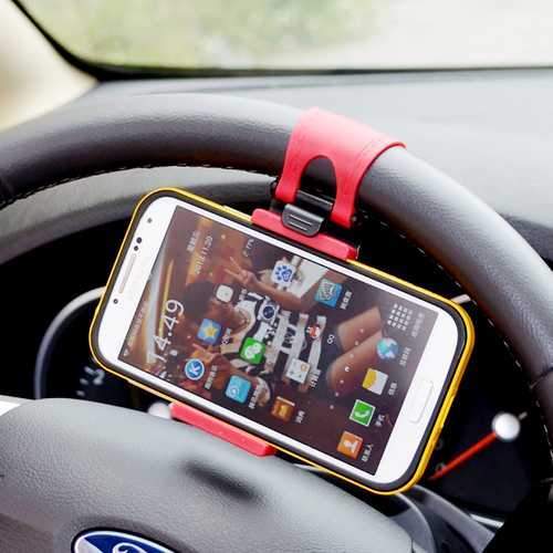 Universal Mobile Phone Stand Holder Mount Clip Buckle Socket on Car Steel Ring Wheel for iPhone 6 Plus Online Hot Sale